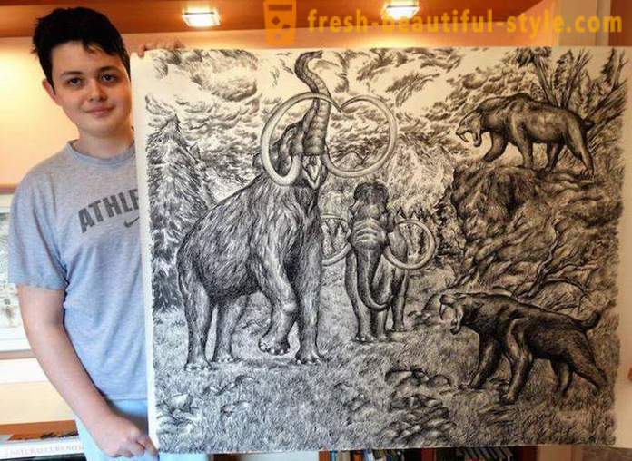 Serbian teenager draws stunning portraits of animals by means of a pencil or a ballpoint pen