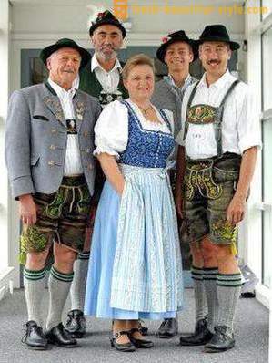 German national costumes for women, men and children. Ethnic garments