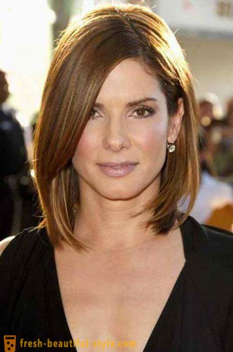 Haircut for a square face and fine hair. Haircut for a square face long hair. Bob haircut for a square face. Photo