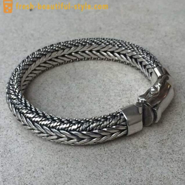 Silver bracelet men: features, types, models and manufacturers