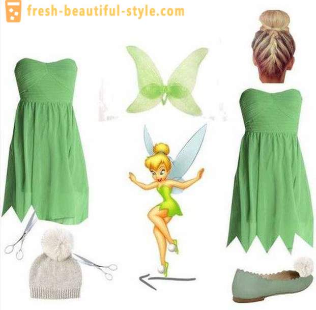 Tinkerbell costume for girls with their hands