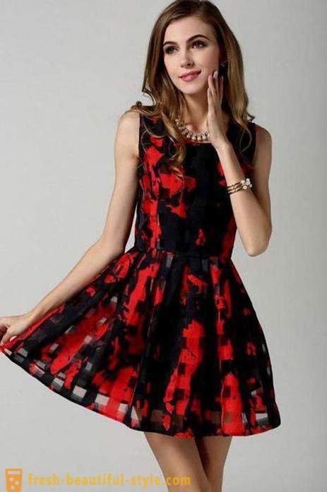 Black dress with red: styles, what to wear