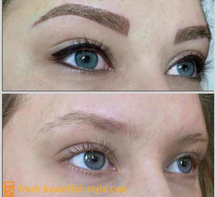 Tattooing eyebrows the hair technology: description, how many holds, photos