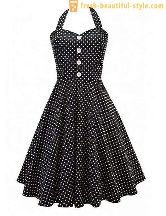 Fashionable styles of dresses with polka dots in retro style