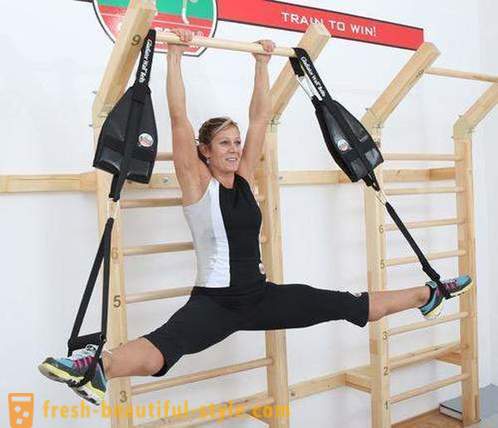 Exercises on the wall bars for women