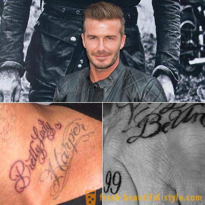 40 tattoo Beckham: their interpretation and location on the body