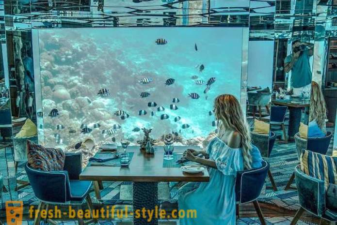 Luxury underwater restaurant in the Maldives