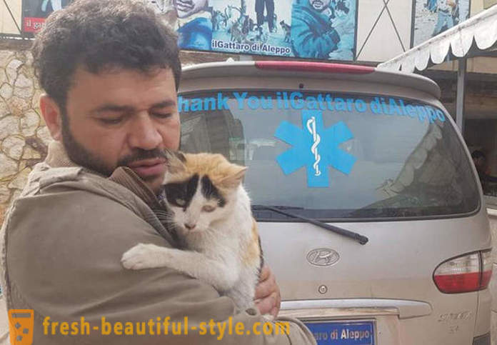 The man remained in the war-torn Aleppo to take care of abandoned animals