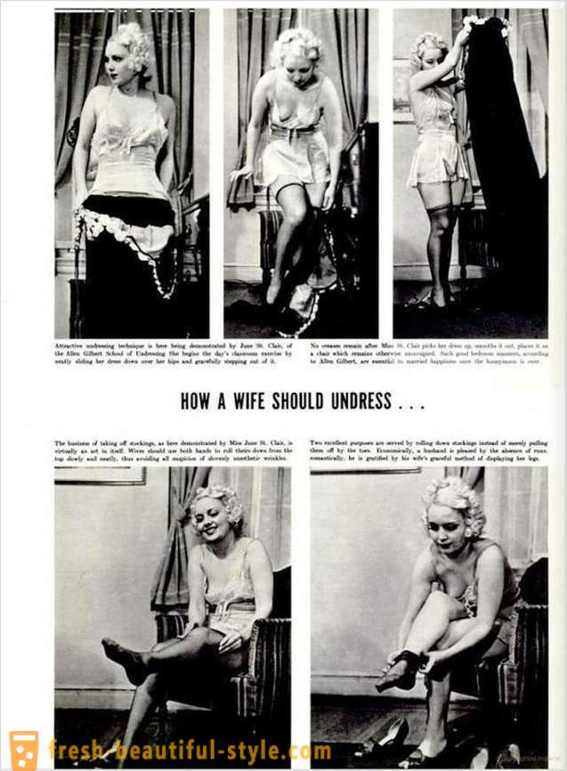 How to undress in the bedroom: instruction in 1937 for women