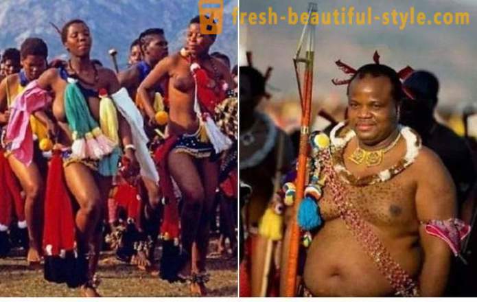 Holiday cane and virgins parade in Swaziland