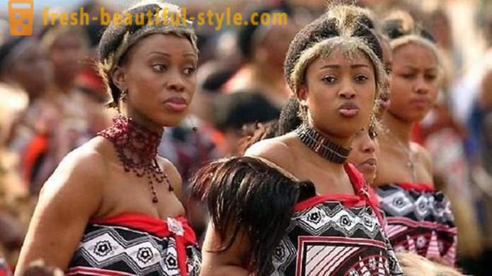 Holiday cane and virgins parade in Swaziland