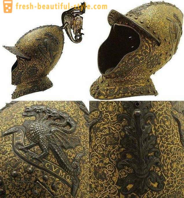 Knightly attire, gladiator masks, military helmets and the like of all time