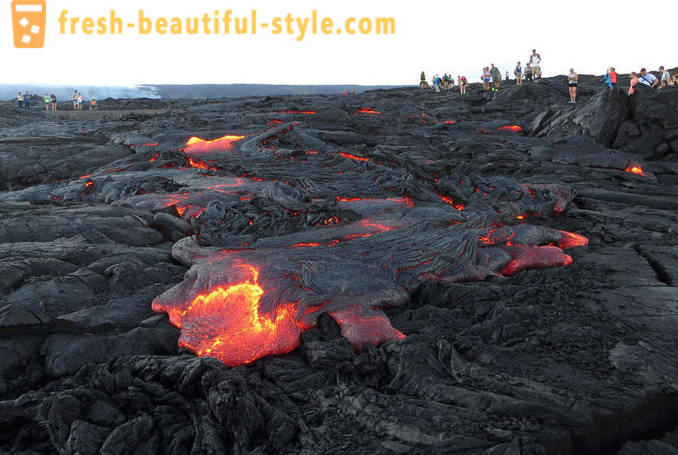 Volcanic lava flows from Kilauea Hawaii
