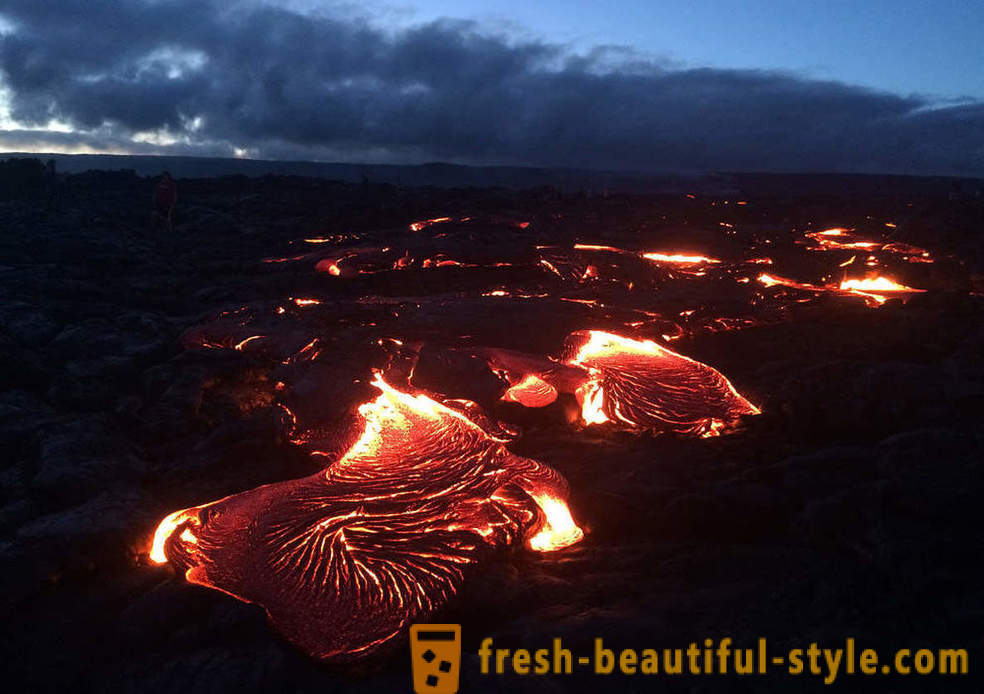 Volcanic lava flows from Kilauea Hawaii