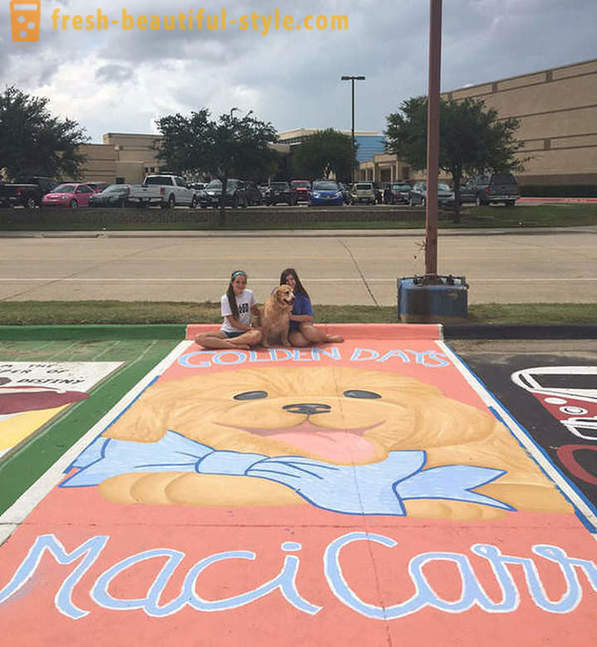 American students were allowed to paint its own parking space