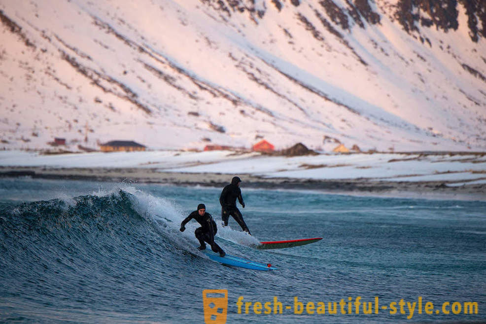 Extreme Arctic surfers