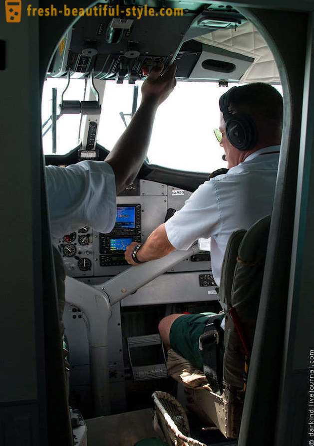 Flying over the Maldives by seaplane