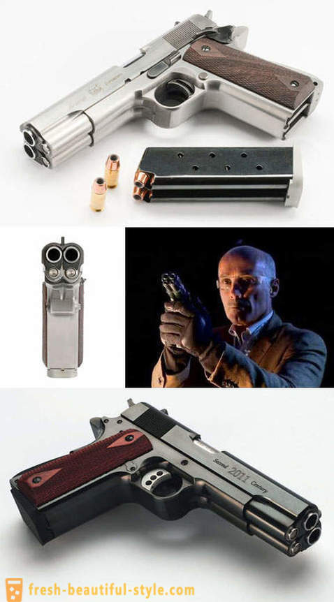 The first self-loading pistol dvuhstvolny
