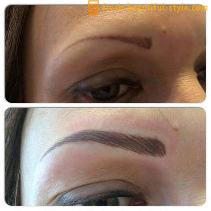 Eyebrow correction. Before and after the correction (photo)