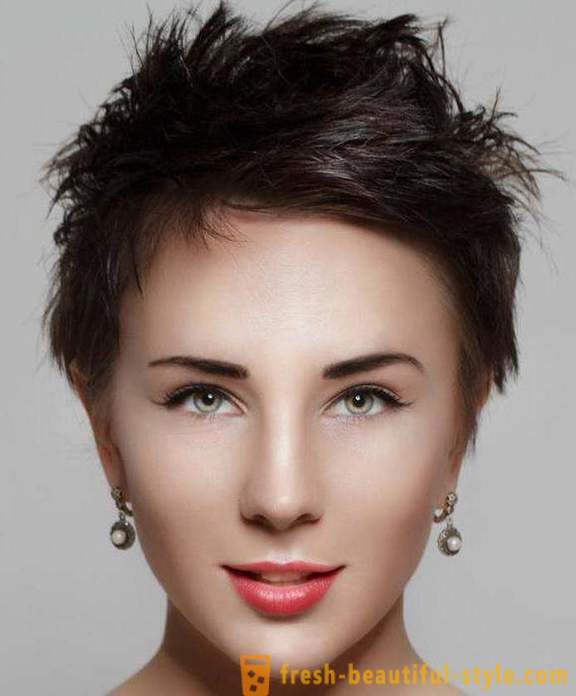 Haircut for short hair with short bangs. Popular women's haircuts