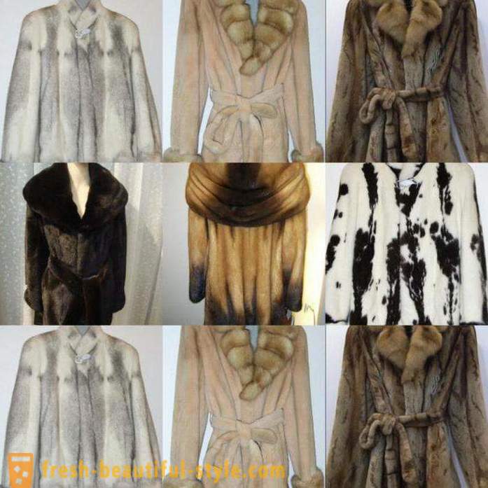 Fashionable coat of mink pieces