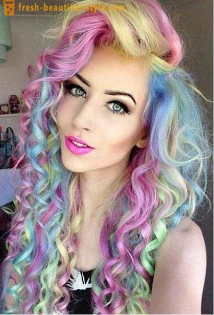 Multicolored hair - a bright accent in any manner