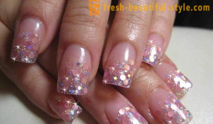 Nail design with glitter: how to create and recommendations