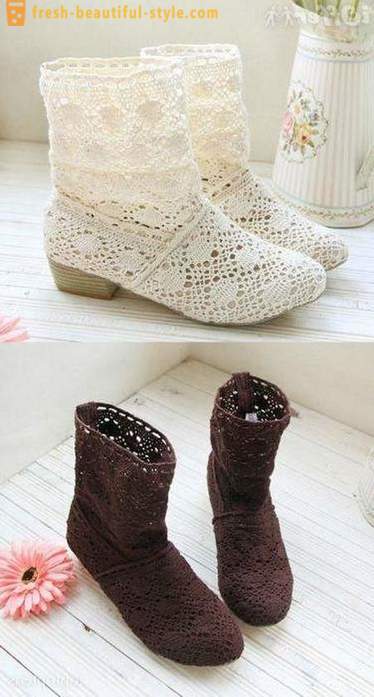 Lace boots. fashionable items
